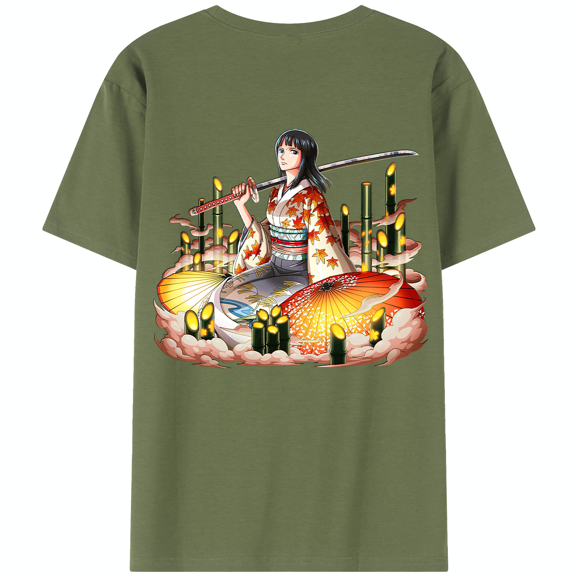 ワンピース ニコ・ロビン ONE PIECE Nico Robin 綿100％半袖Tシャツ（背面プリント）